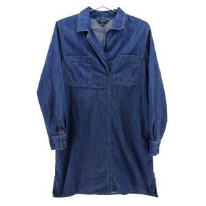Banana Republic Blue Long Sleeve Denim Dress